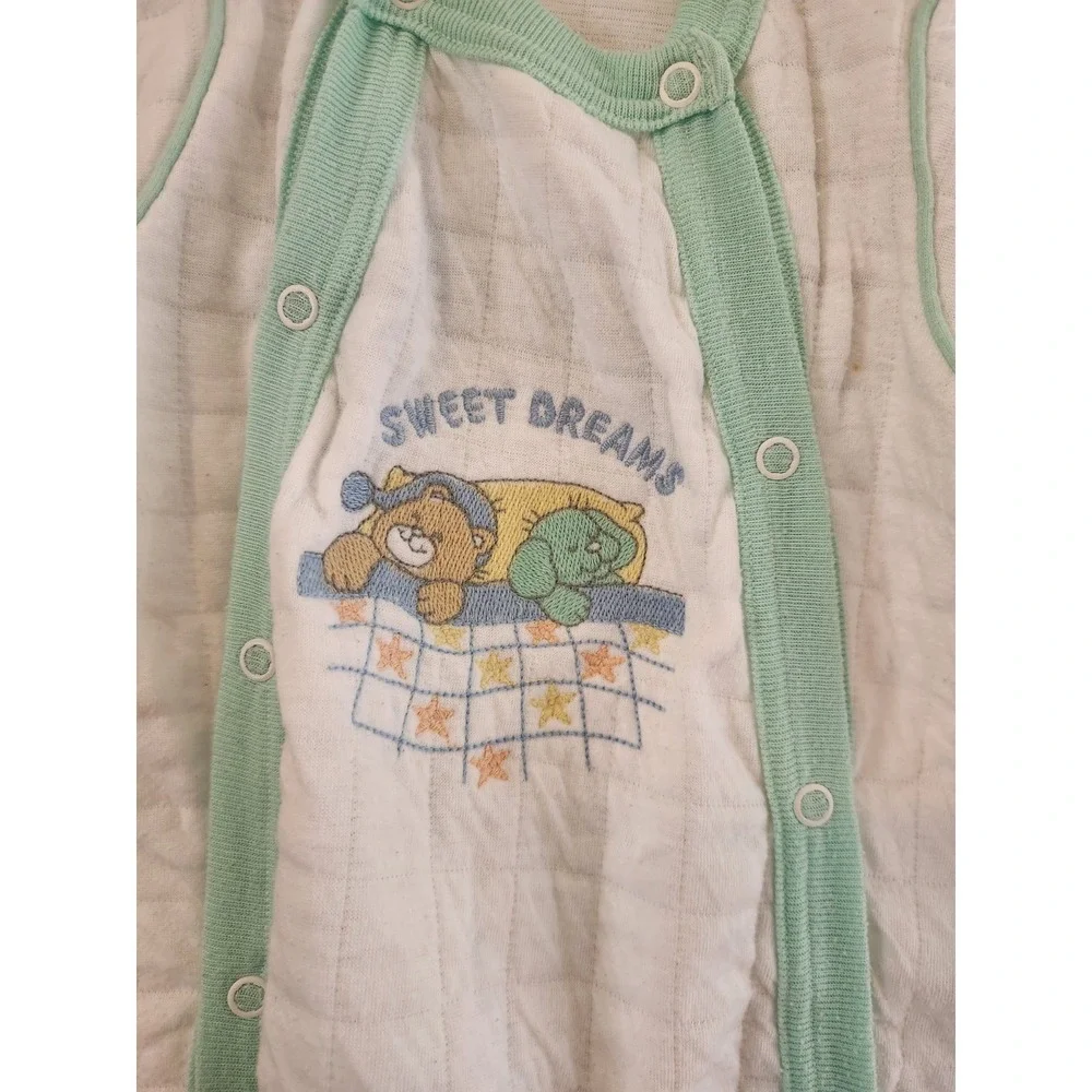 Vintage Carter's One Piece‎ Pajamas Footed Quilted Large Sweet Dreams